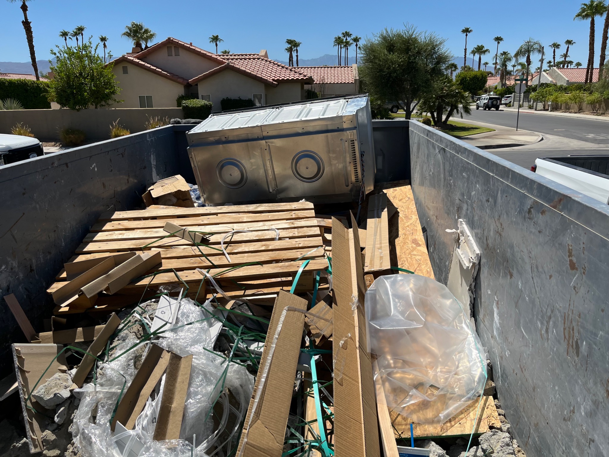 A Clean Haul debris load prepared for removal
